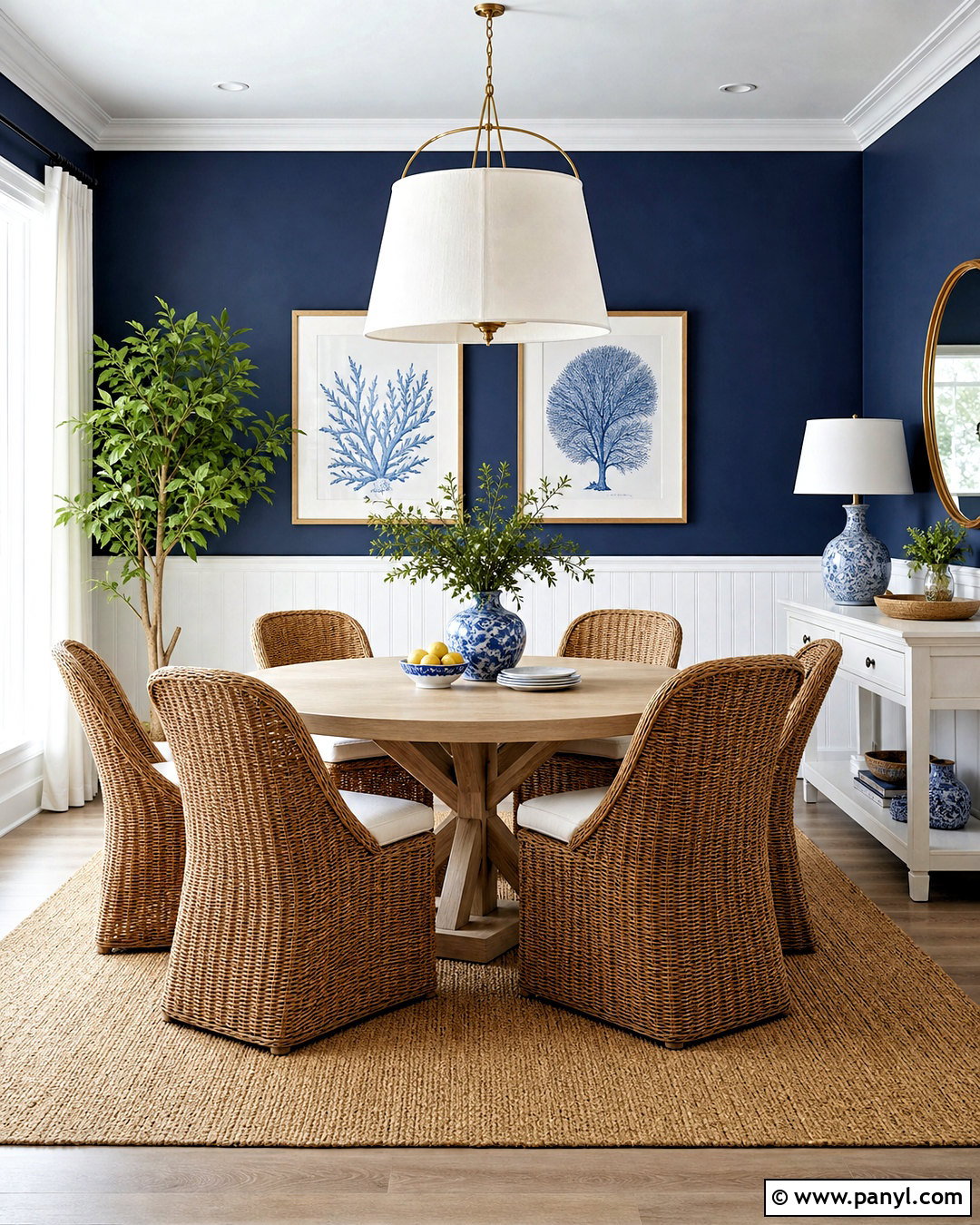 Midnight Blue Dining Room Walls With White Trim - 20 midnight blue walls