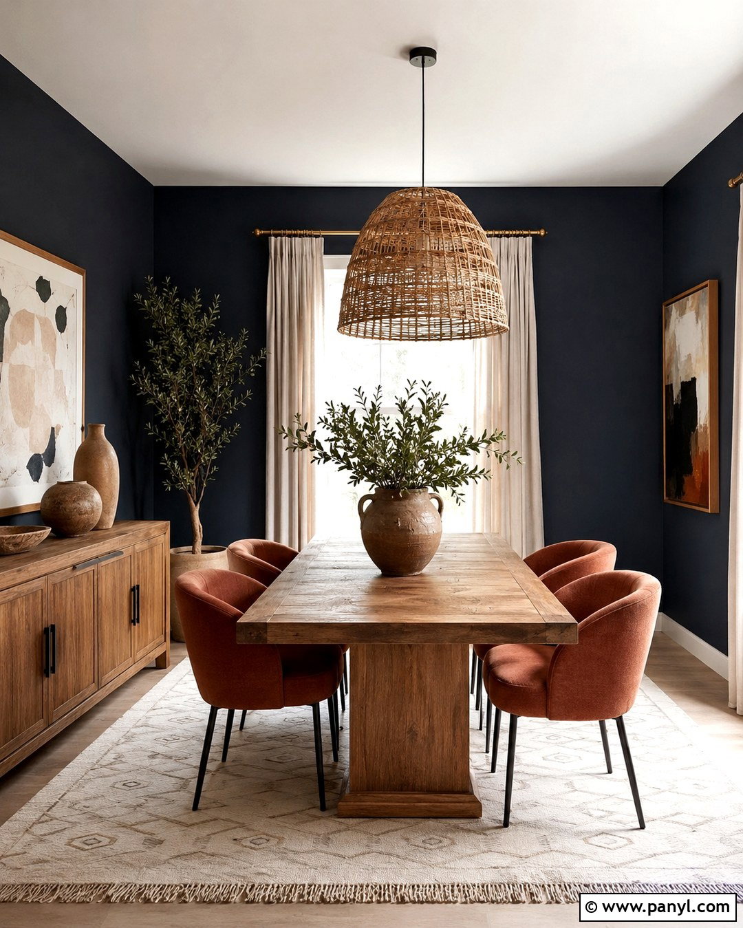 Midnight Blue Dining Room With Terracotta - 20 Midnight Blue Wall Color Ideas