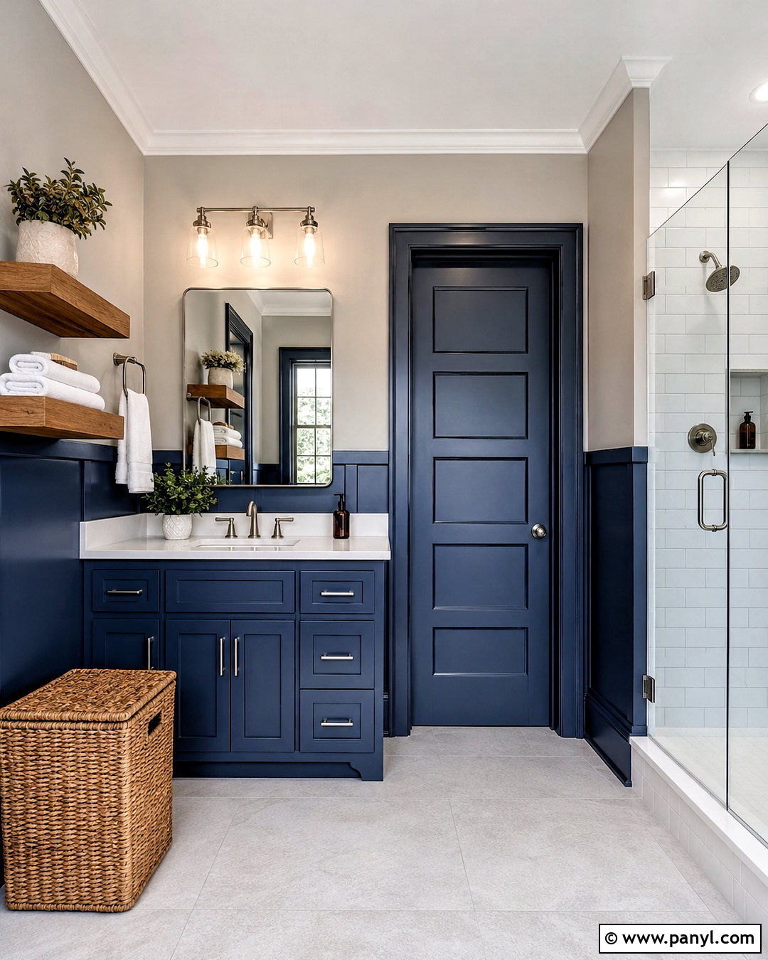 Midnight Blue Guest Bathroom - 20 deep blue paint colors