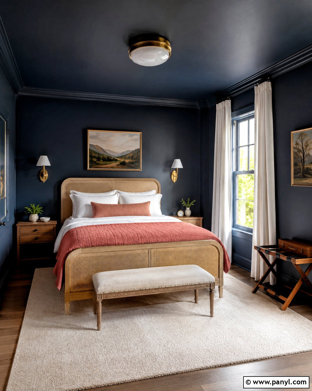Midnight Blue Guest Room Walls And Ceiling - 20 dark walls and ceiling ideas