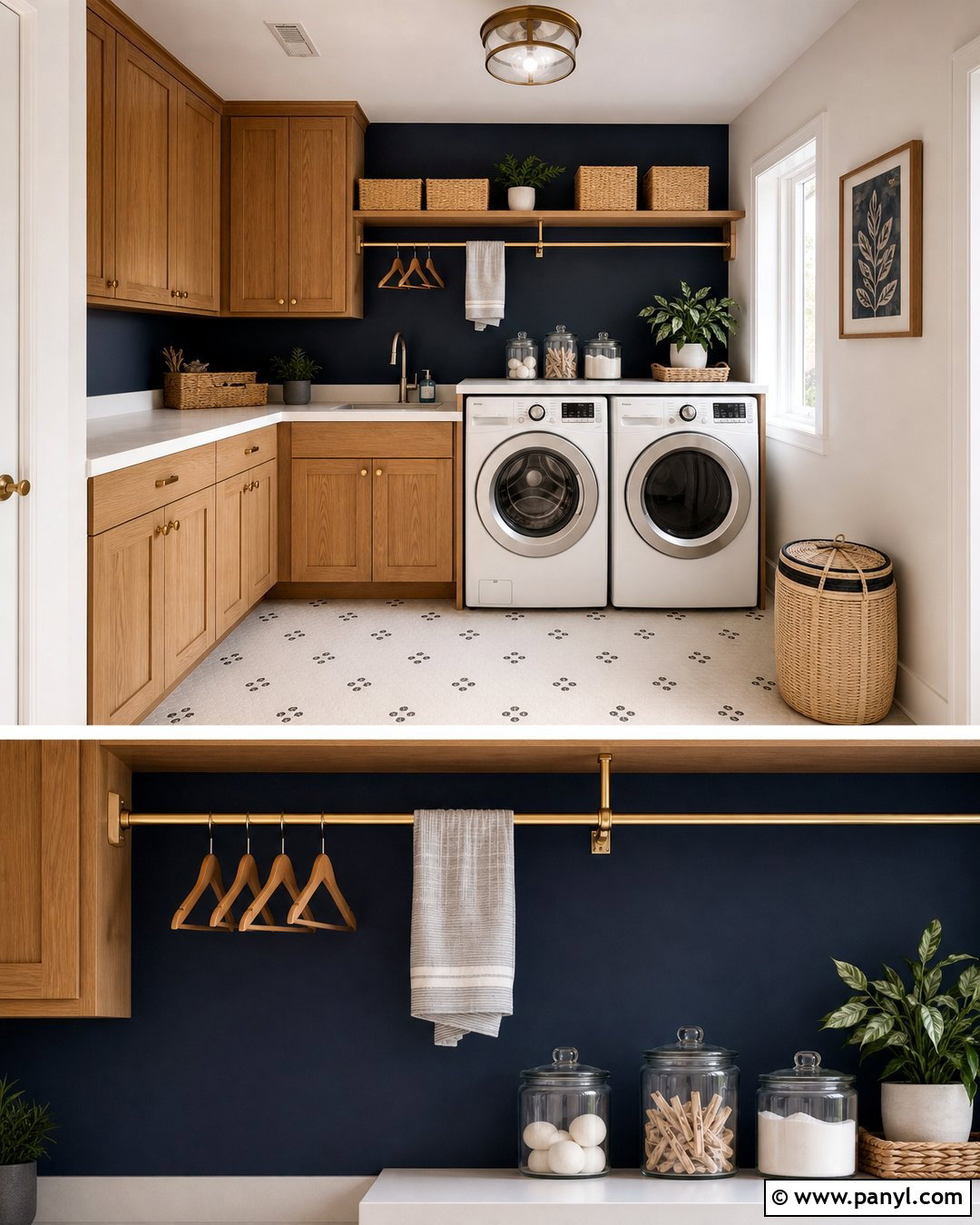 Midnight Blue Laundry Room Accent Wall - 30 dark accent walls