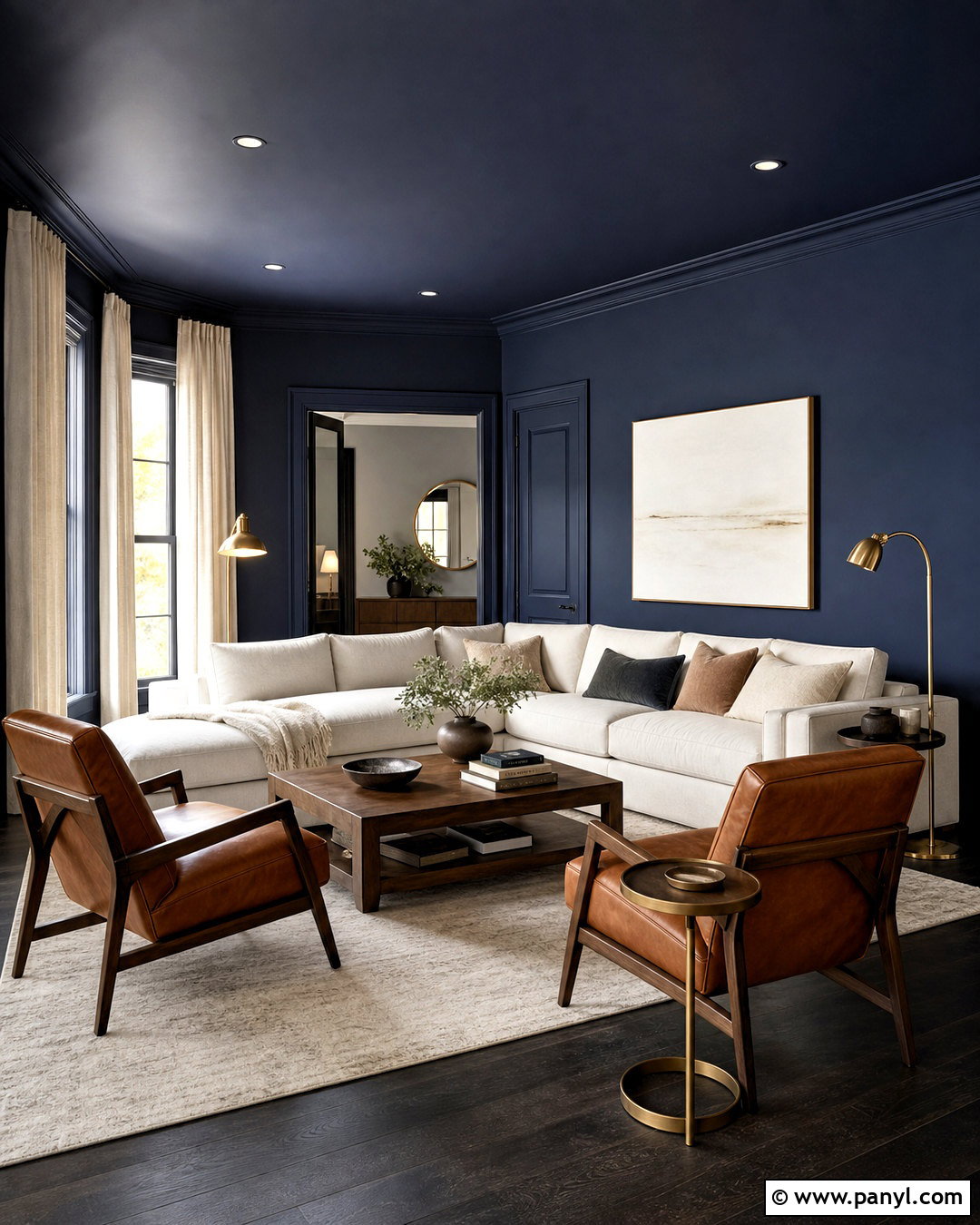 Midnight Blue Living Room Walls And Ceiling - 20 blue living room walls