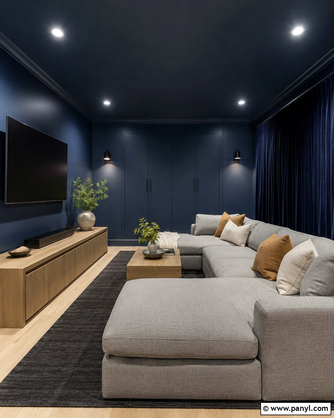 Midnight Blue Media Room - 20 Midnight Blue Wall Color Ideas