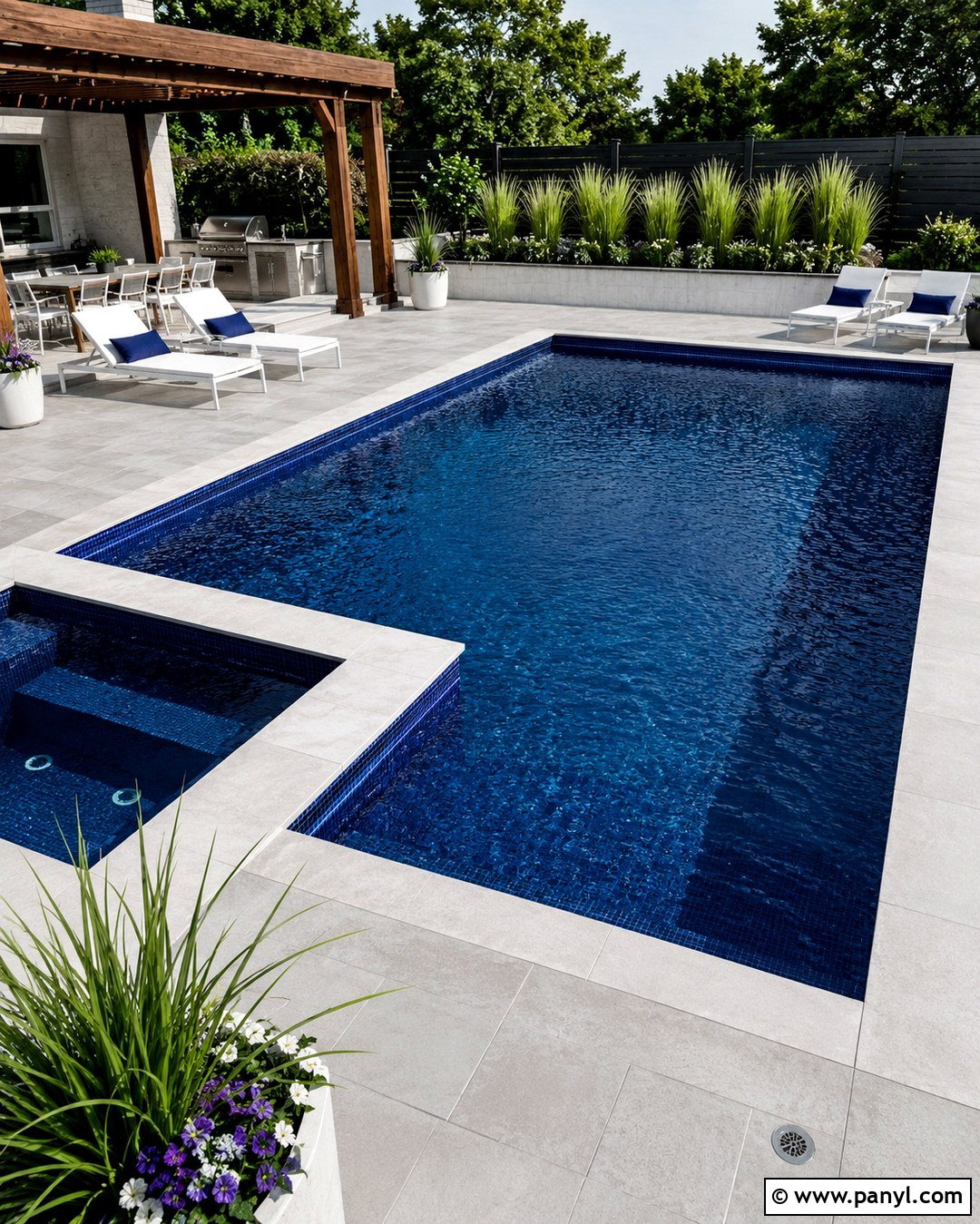 Midnight Blue PebbleTec Pool - 20 pebble tech colors