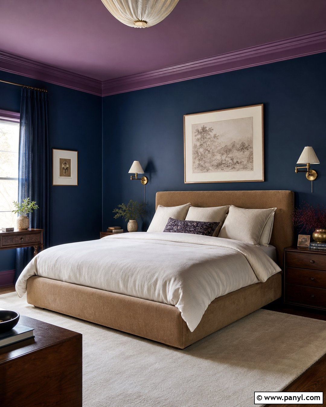 Midnight Blue Walls With Purple Ceiling - 25 Blue And Purple Wall Paint Ideas