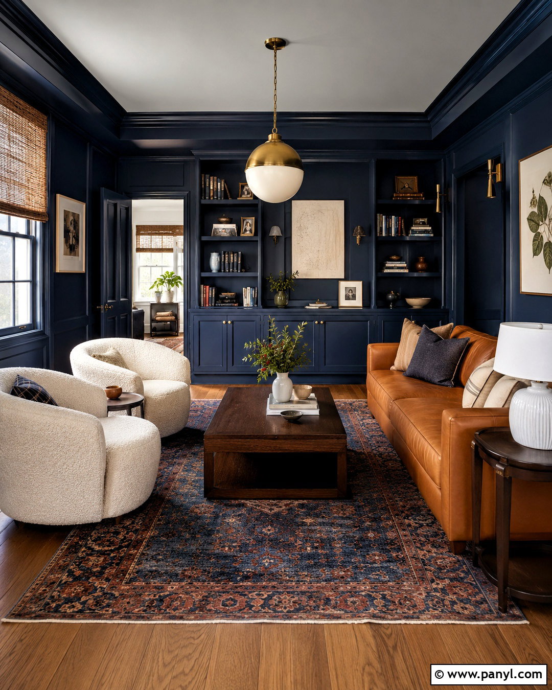 Midnight Navy Living Room - 20 moody living room paint colors