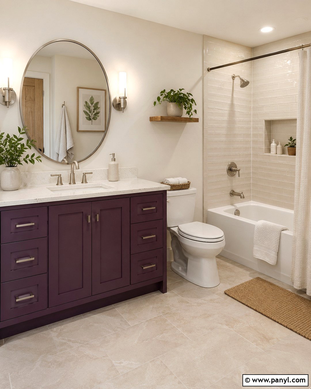 Midnight Orchid And Cream Bathroom - 20 Midnight Orchid Color Ideas
