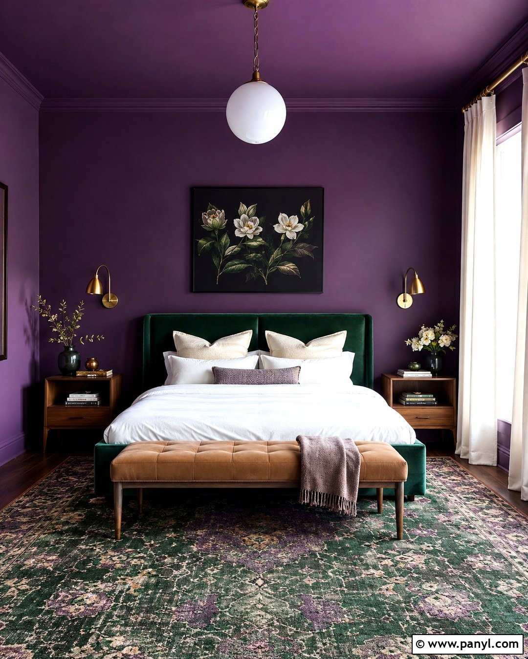 Midnight Orchid And Emerald Green Bedroom - 20 Midnight Orchid Color Ideas