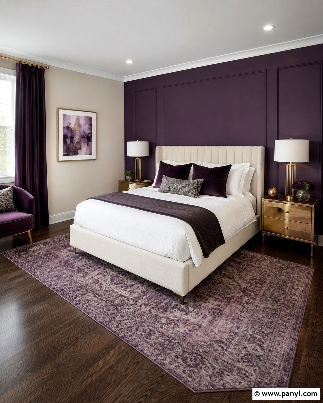 Midnight Orchid And Gold Bedroom - 20 Midnight Orchid Color Ideas