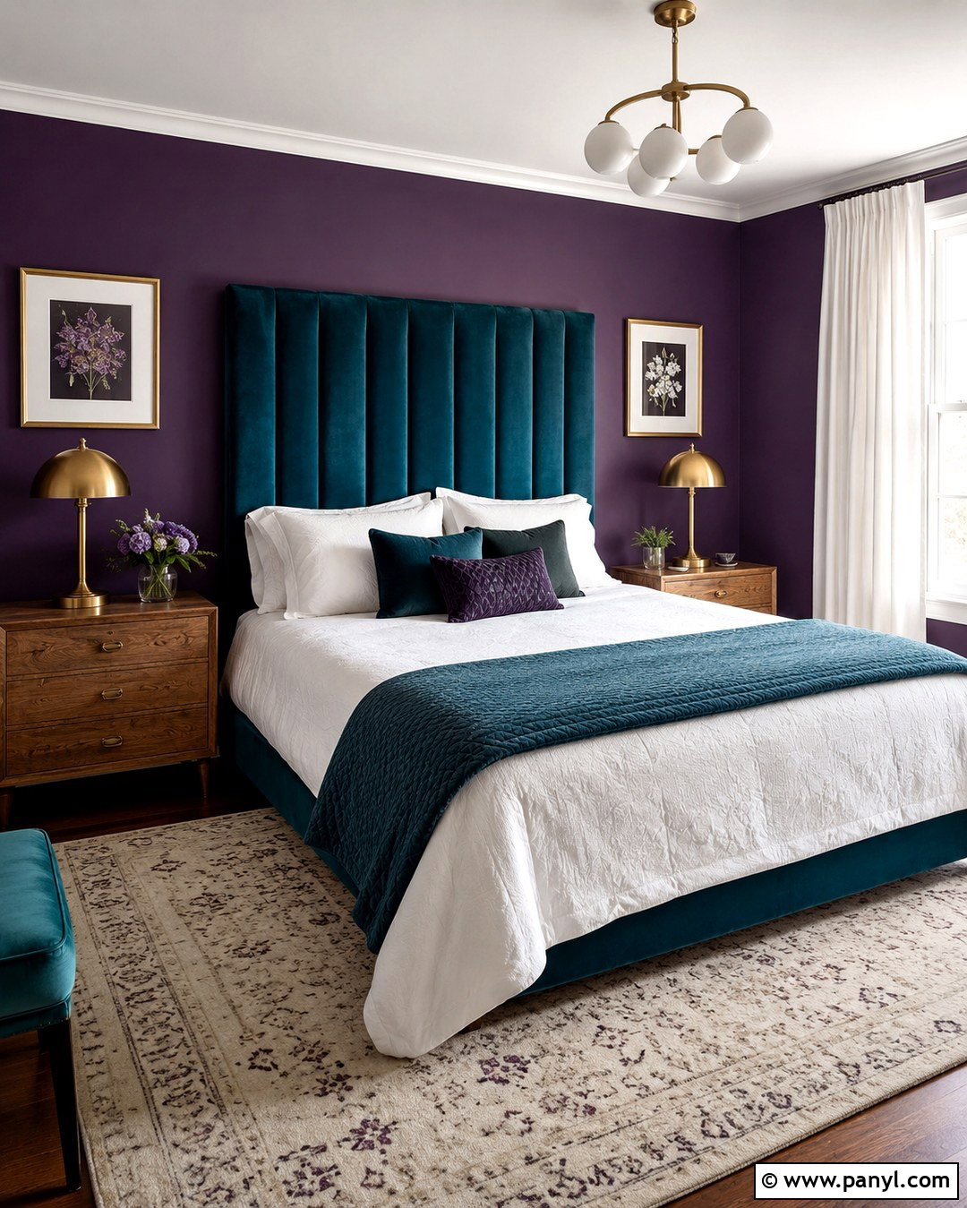 Midnight Orchid And Teal Guest Room - 20 Midnight Orchid Color Ideas