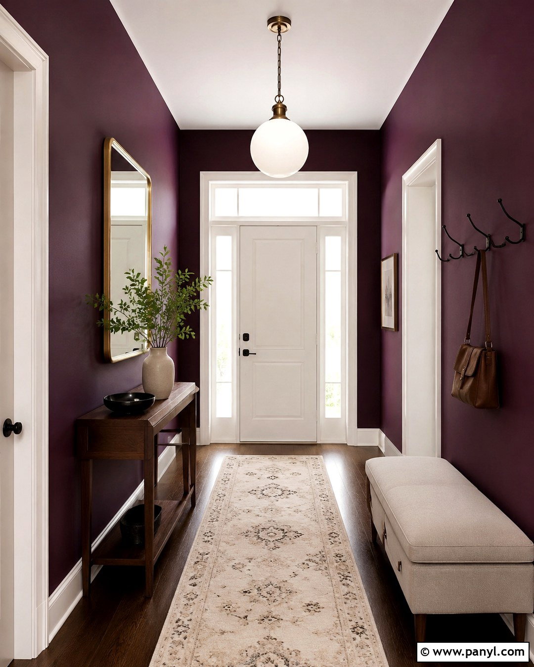 Midnight Orchid And Walnut Entryway - 20 Midnight Orchid Color Ideas