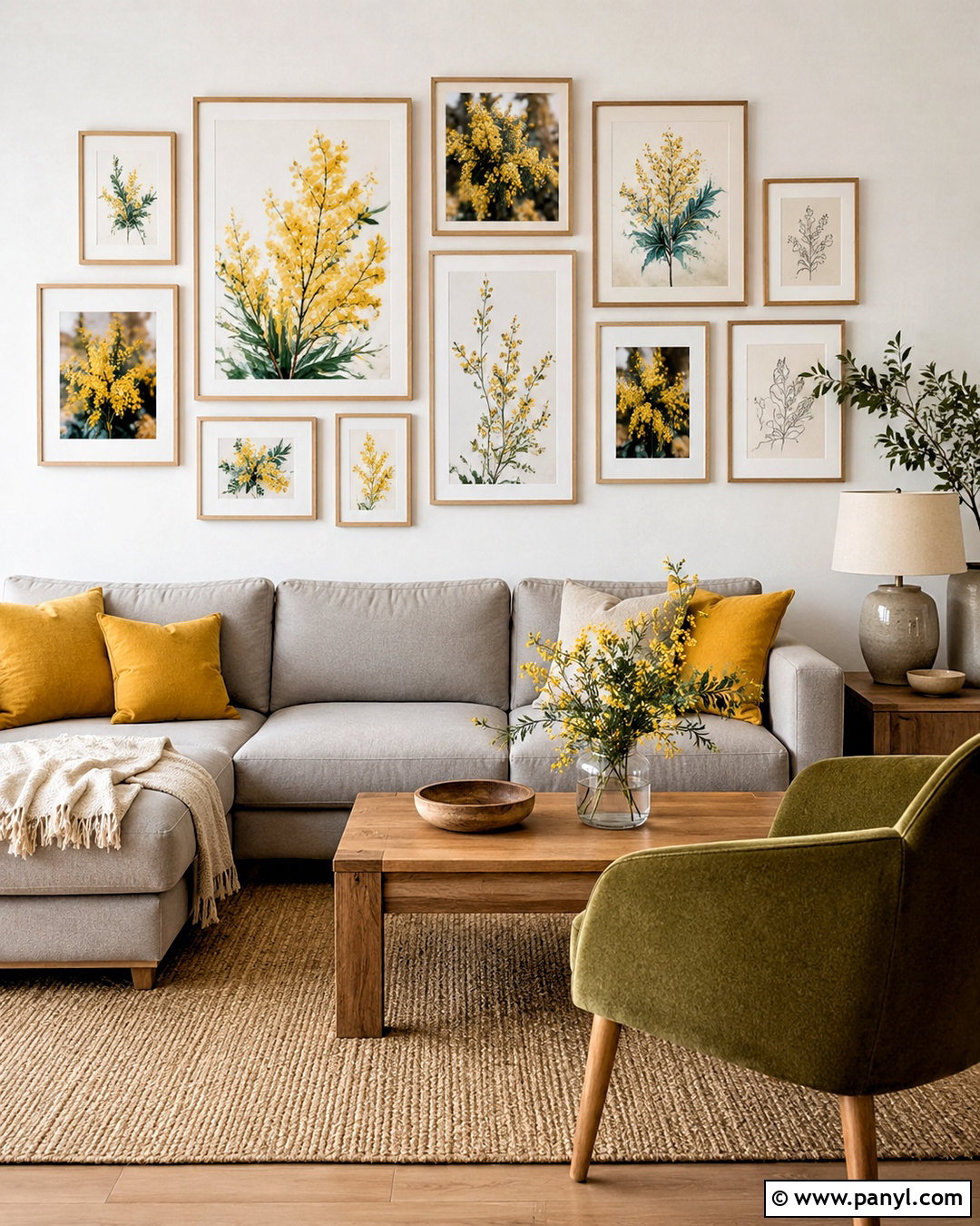 Mimosa Gallery Wall - 20 mimosa wall ideas