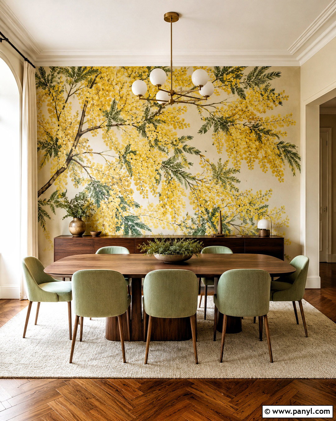 Mimosa Mural Dining Room - 20 mimosa wall ideas