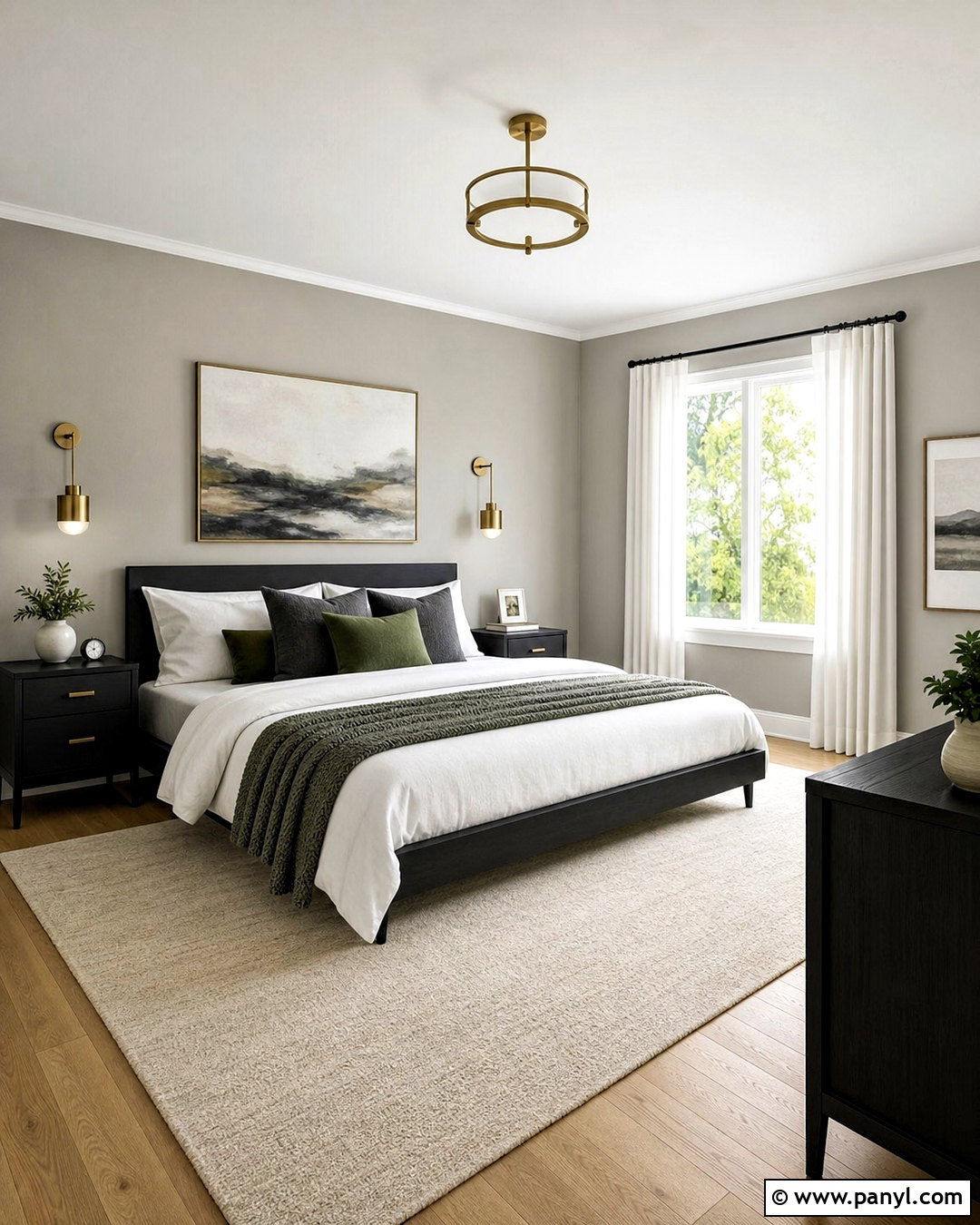 Mindful Gray Bedroom With Black Furniture - 20 sherwin williams mindful gray ideas