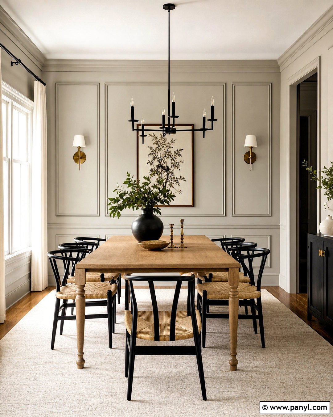 Mindful Gray Dining Room With Wall Molding - 20 sherwin williams mindful gray ideas