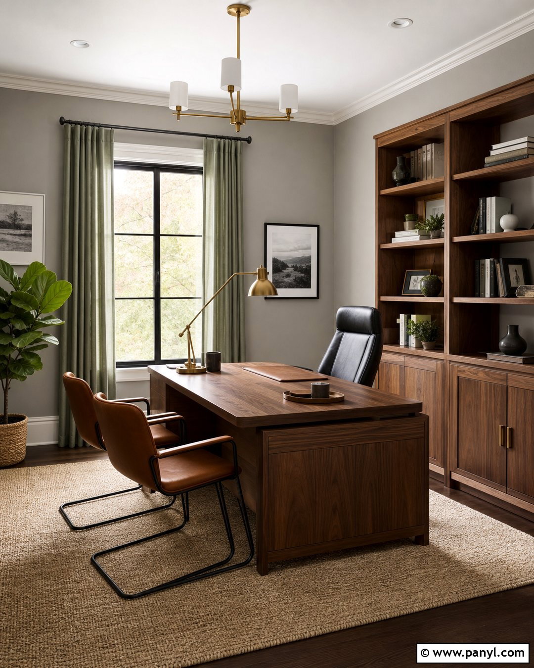Mindful Gray Home Office - 20 Popular Gray Wall Colors