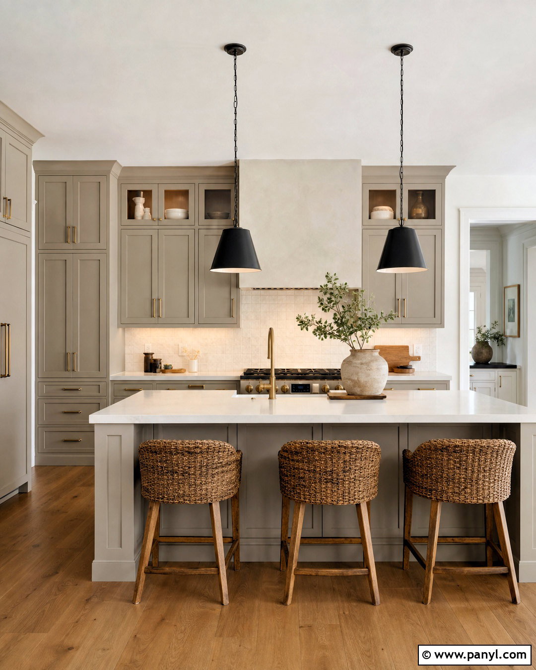 Mindful Gray Kitchen Cabinets - 20 sw greige paint colors