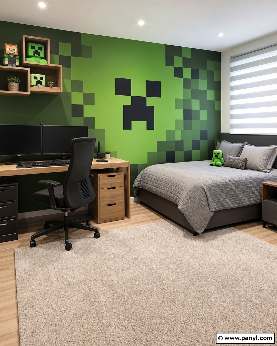 Minecraft Green Desk Wall - 20 Minecraft Green Wall Paint Ideas