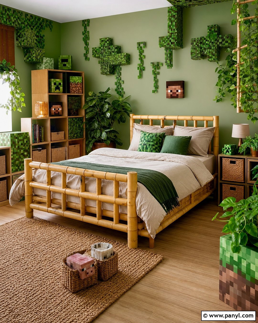 20 Minecraft Green Wall Paint Ideas: Playful Rooms Kids Love
