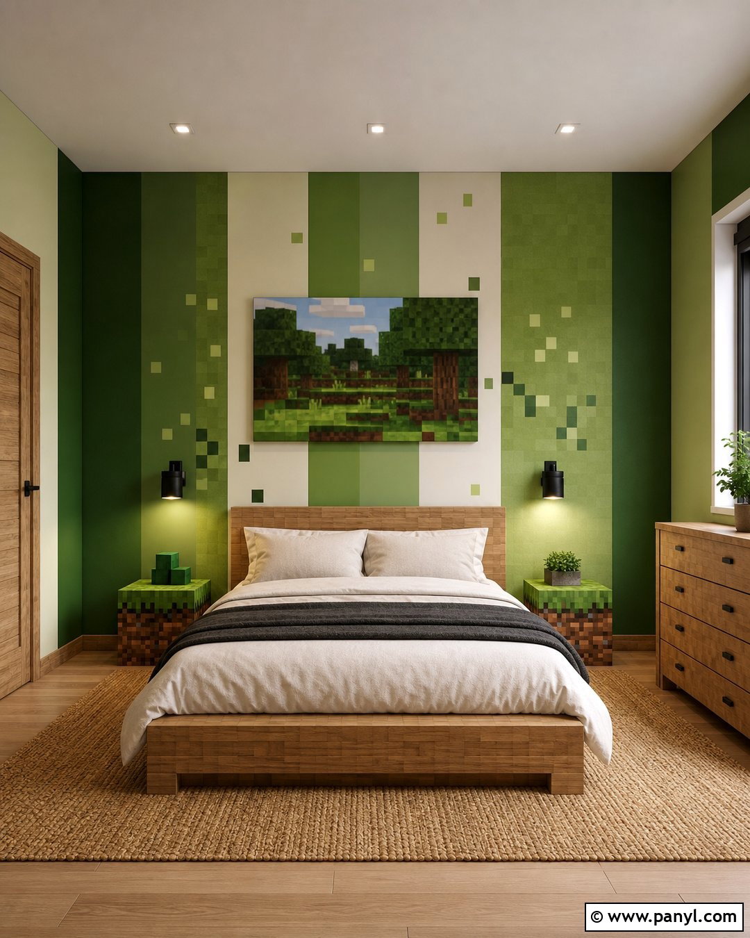 Minecraft Green Striped Wall - 20 Minecraft Green Wall Paint Ideas