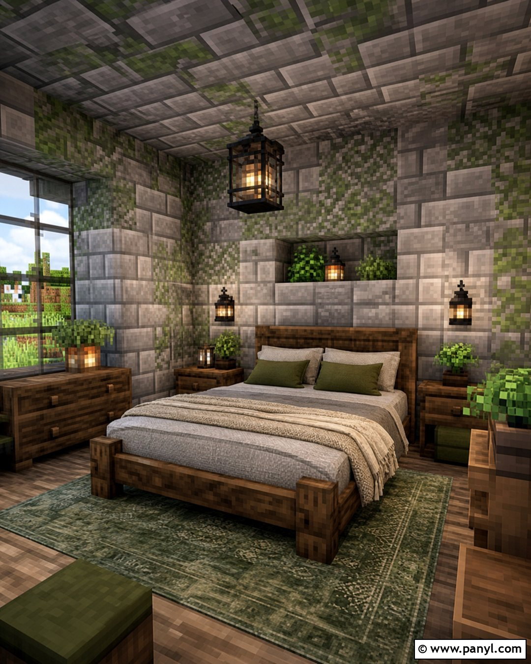 Minecraft Mossy Stone Green Wall - 20 Minecraft Green Wall Paint Ideas