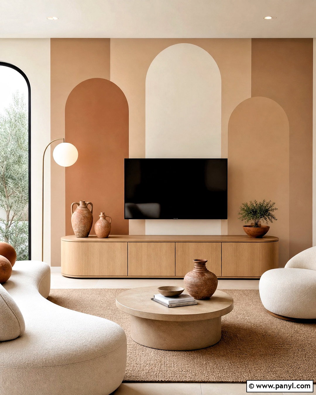 Minimal Arch TV Wall Wallpaper - 20 tv wall wallpaper ideas