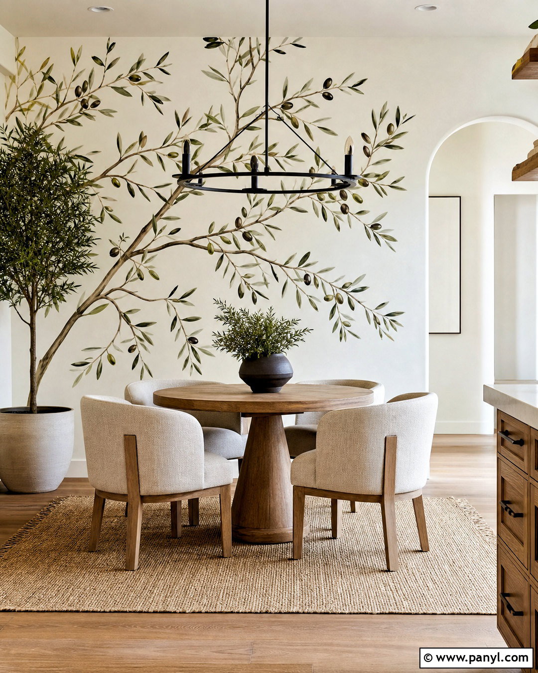 Minimal Botanical Mural Accent Wall - 20 minimalist accent wall ideas