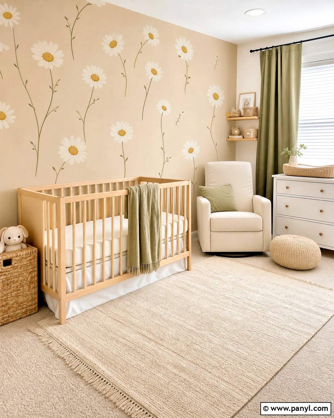 Minimal Daisy Floral Wall Painting - 20 floral wall painting ideas