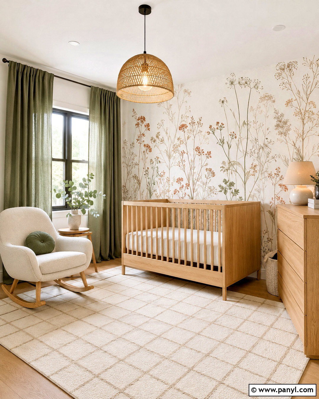 Minimal Floral Wallpaper Nursery - 20 modern floral wallpaper ideas