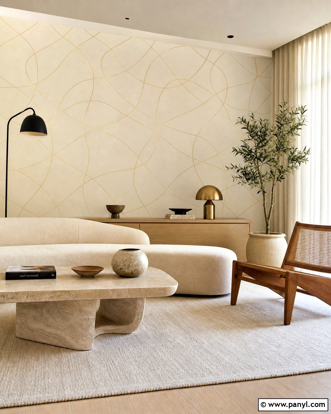Minimal Gold Wallpaper Living Room - 20 gold wallpaper living room ideas