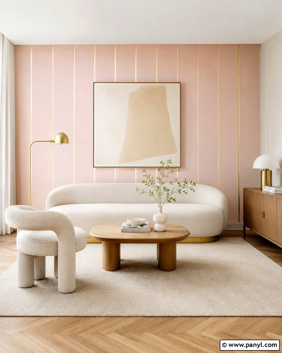 Minimal Pink And Gold Striped Wall - 20 Pink And Gold Striped Wall Ideas