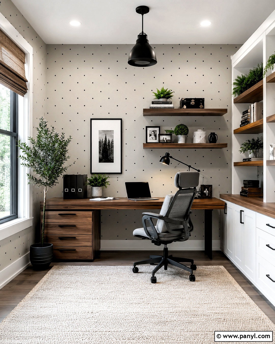 Minimal Polka Dot Home Office - 20 polka dot design ideas