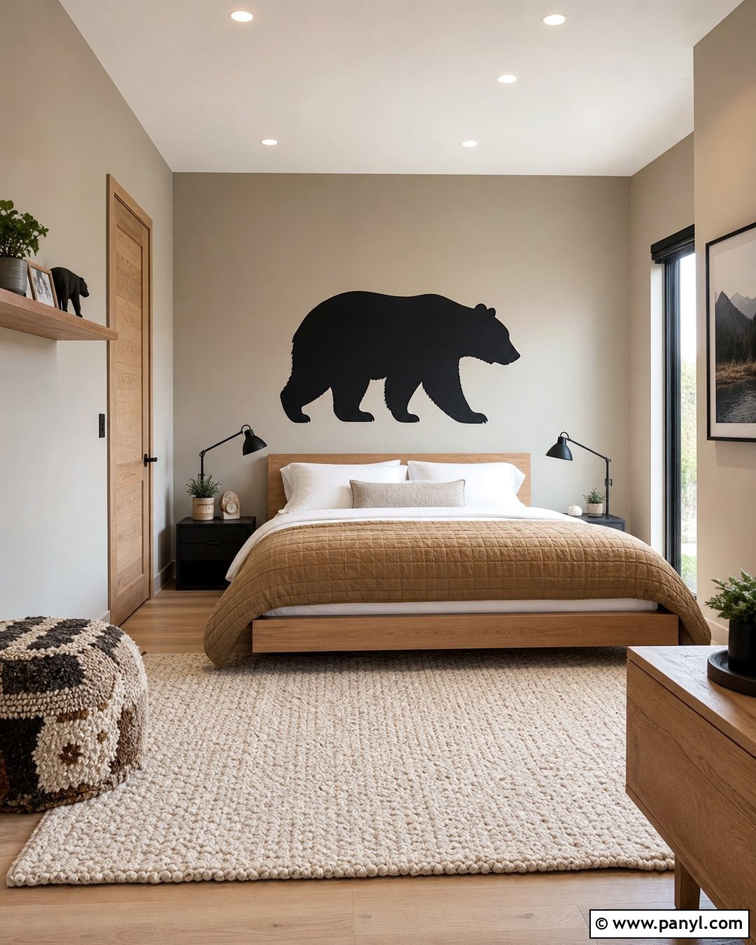 Minimalist Bear Silhouette Wall Paint - 20 Bear Wall Paint Ideas