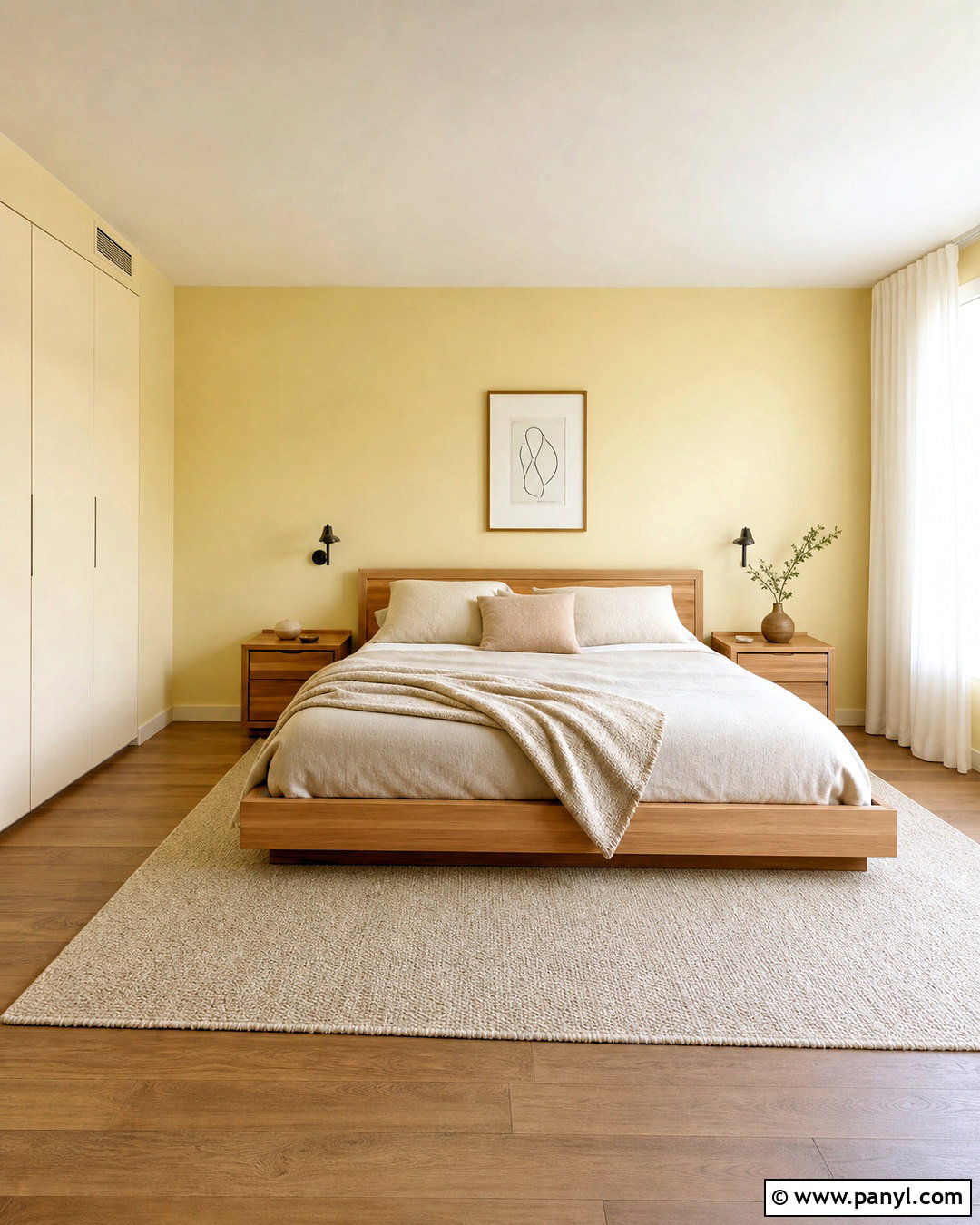 Minimalist Bedroom With Pale Yellow Walls - 20 pale yellow bedroom walls