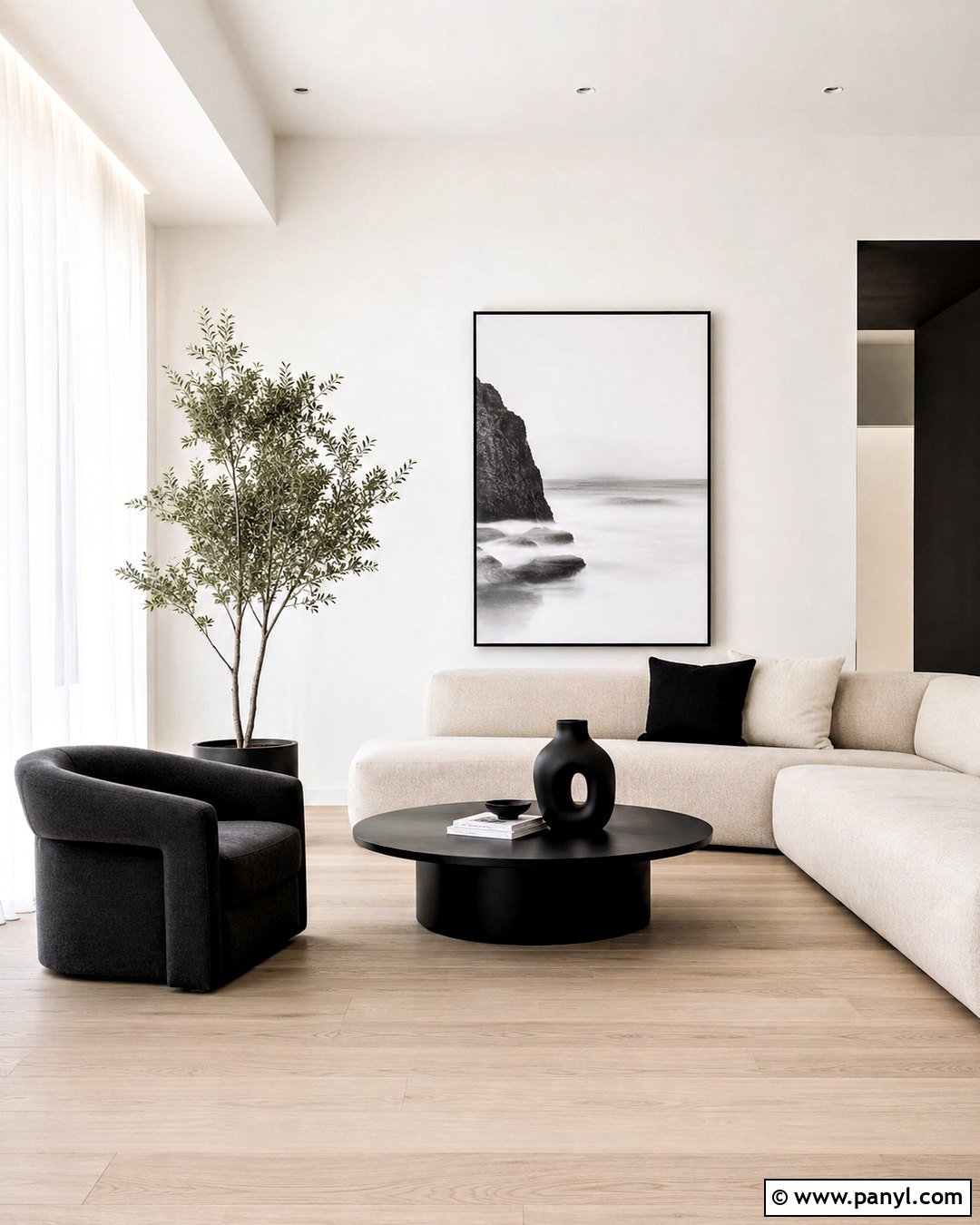 Minimalist Black And White Living Room - 20 black and white interior design ideas
