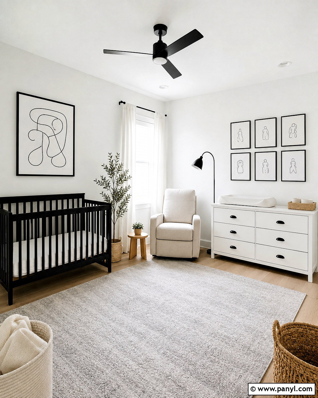 Minimalist Black And White Nursery - 20 black and white baby nursery ideas