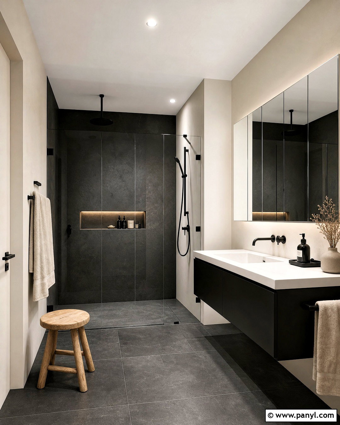 Minimalist Black Bathroom - 20 black bathroom design ideas