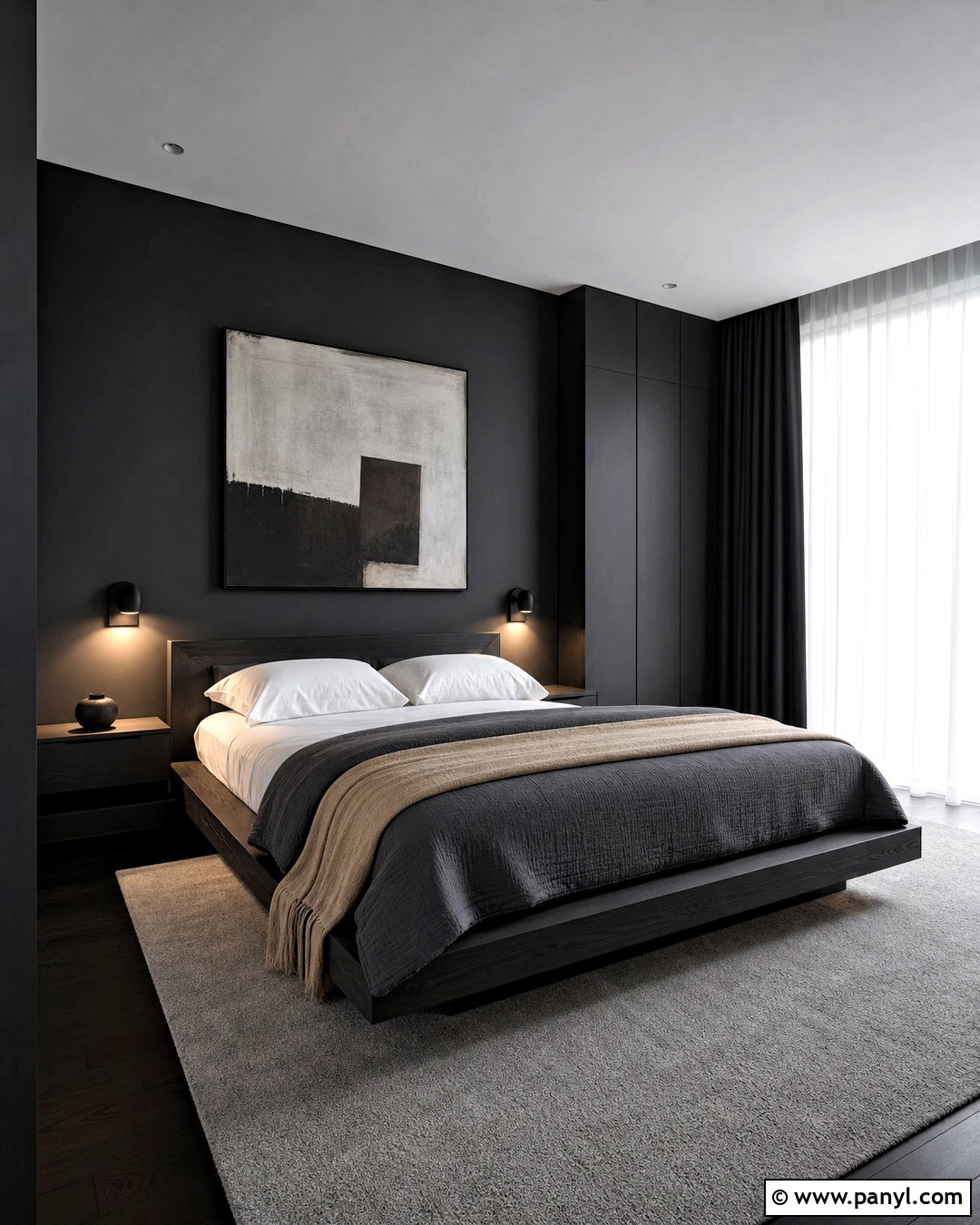 Minimalist Black Bedroom - 20 black interior bedroom ideas