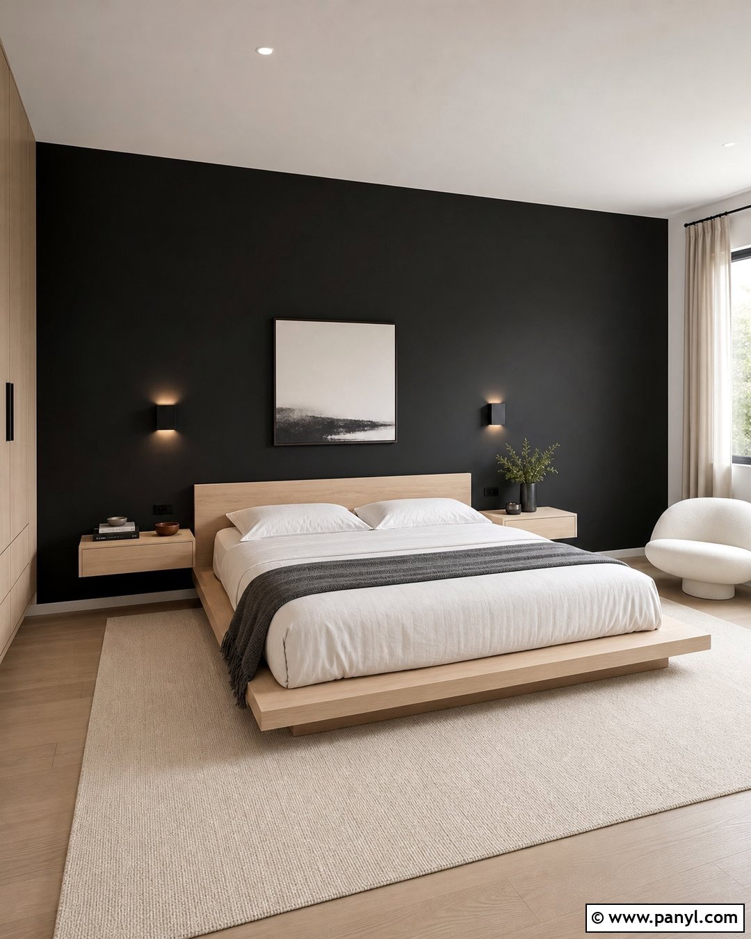 Minimalist Black Feature Wall Bedroom - 35 black feature wall bedroom ideas