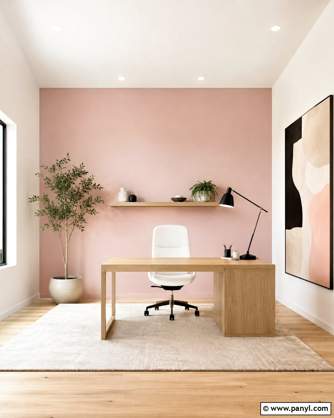 Minimalist Blush Pink Office - 20 blush pink office ideas
