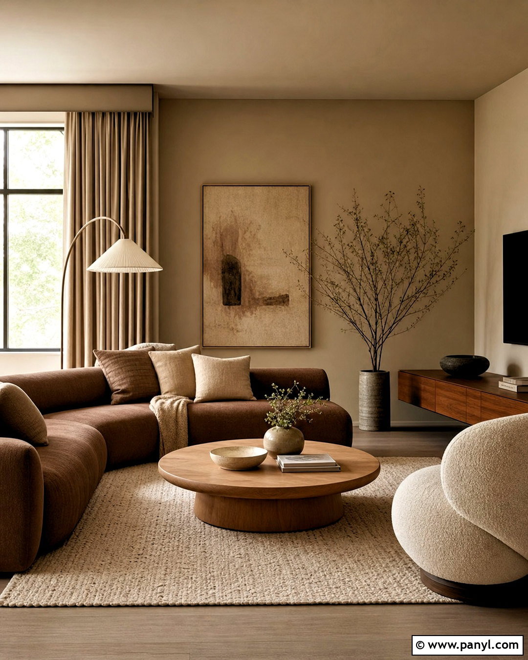 Minimalist Brown Living Room - 20 warm brown living room ideas