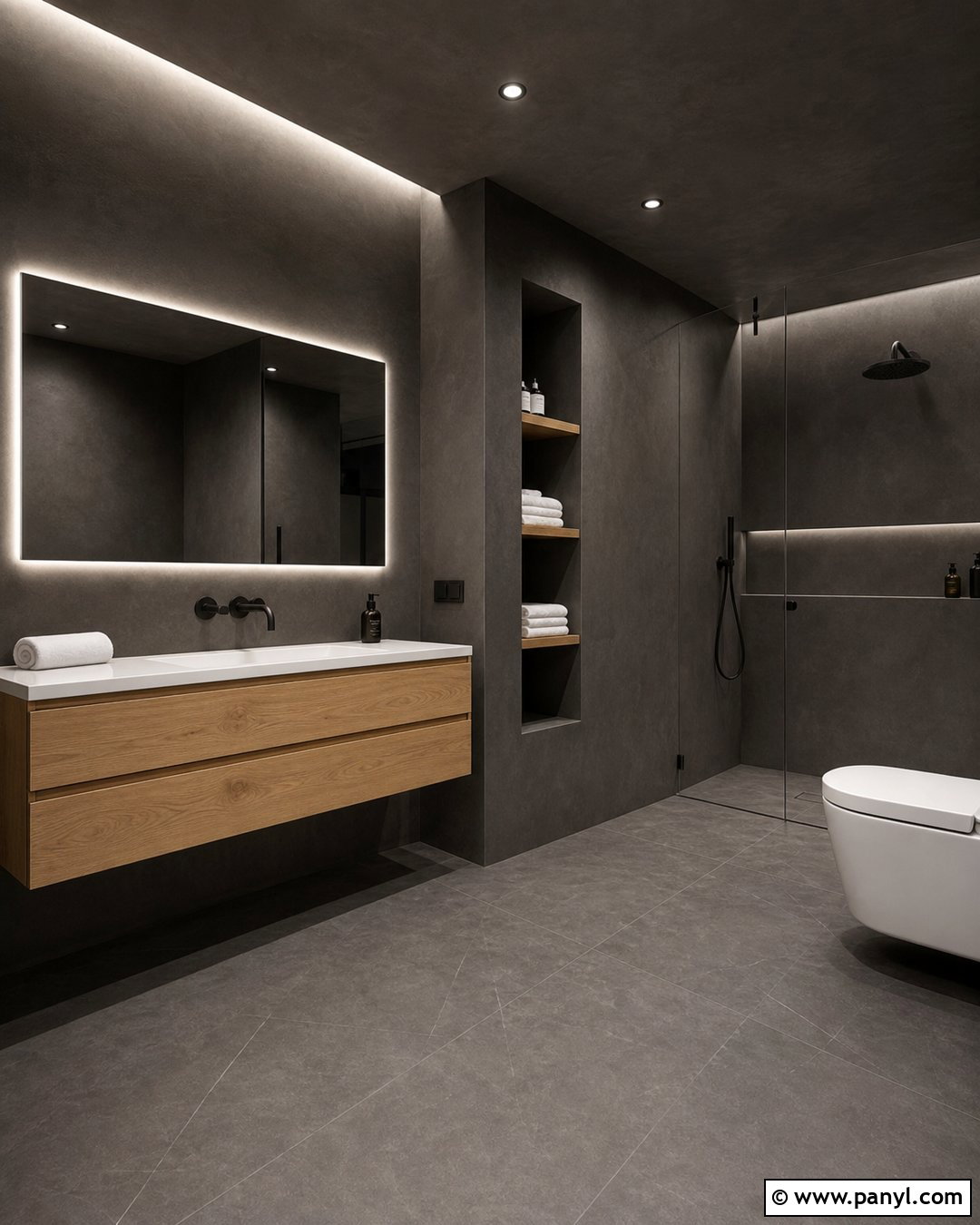 Minimalist Dark Bathroom Walls - 30 Dark Bathroom Walls