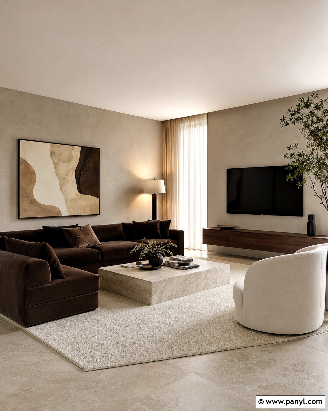 Minimalist Dark Brown Living Room - 20 dark brown living room ideas