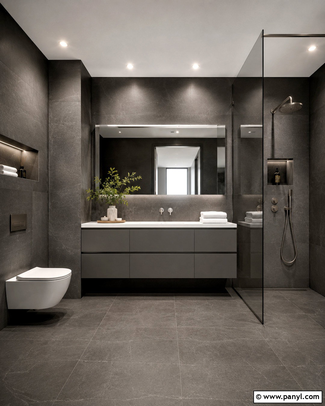 Minimalist Dark Grey Bathroom - 20 dark grey bathroom ideas