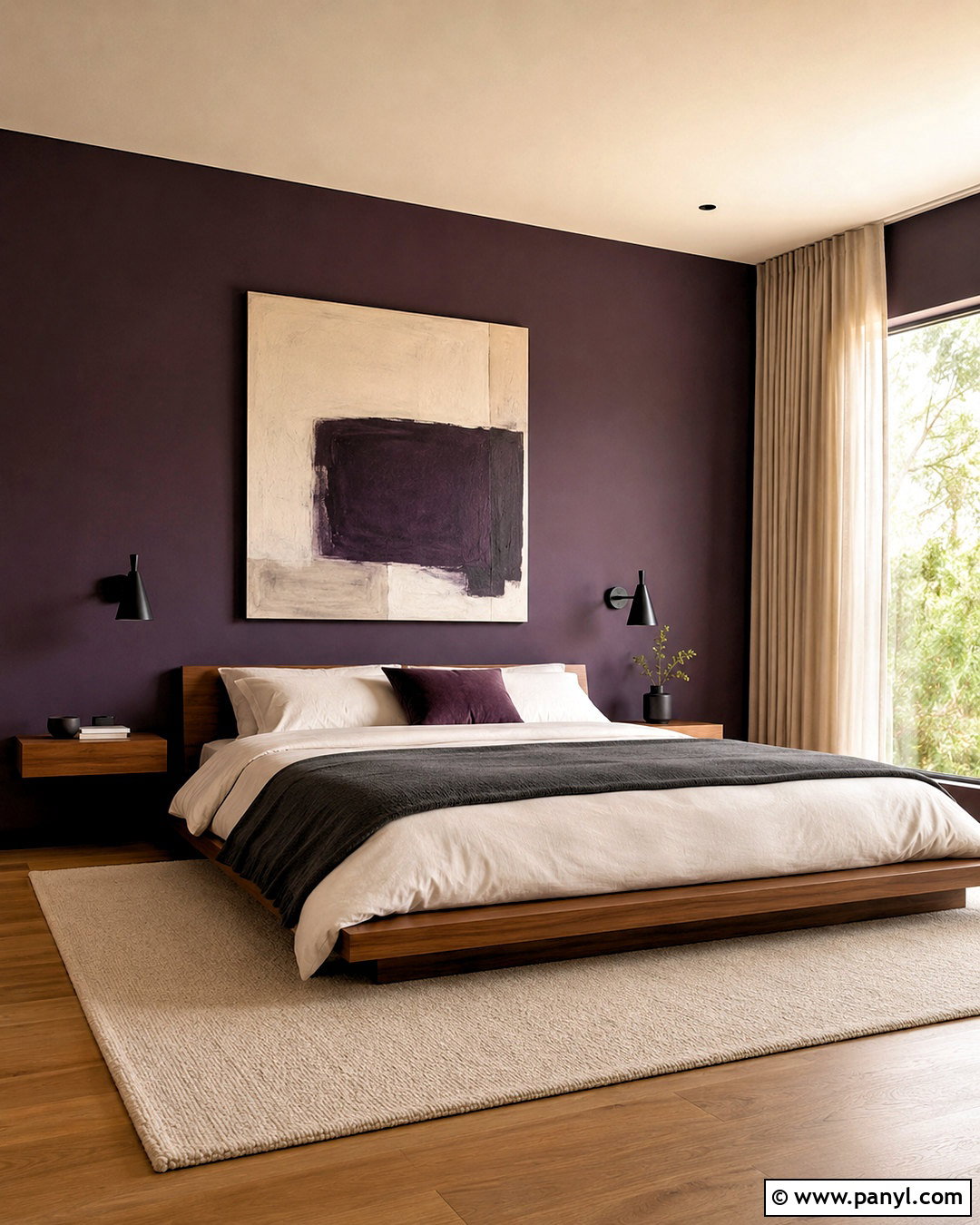 Minimalist Dark Purple Bedroom - 20 dark purple bedroom ideas