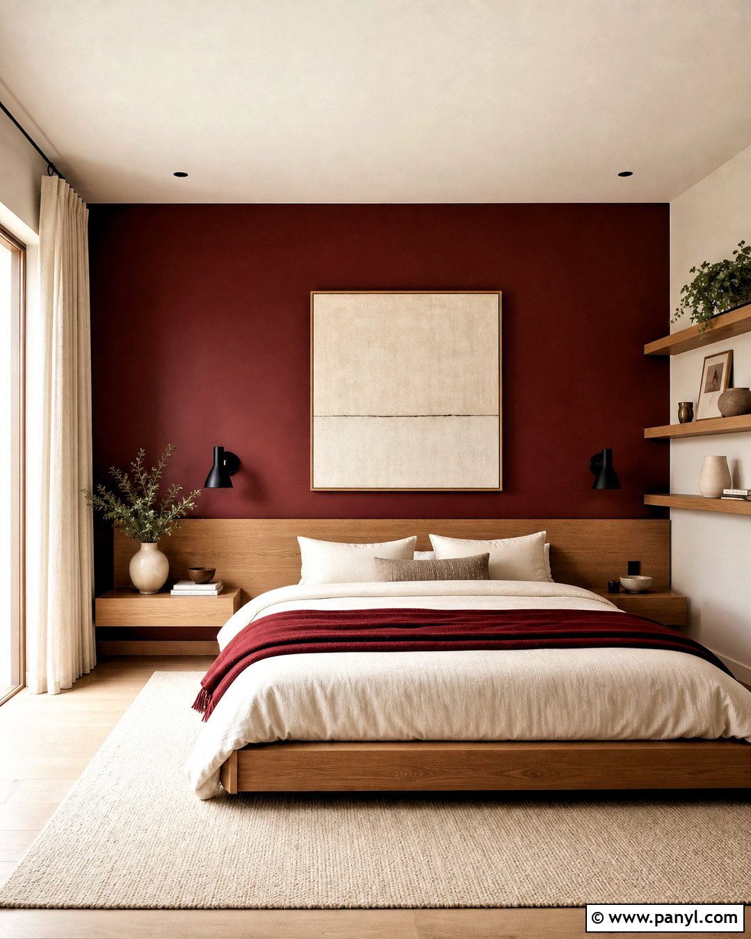 Minimalist Deep Red Bedroom - 20 deep red bedroom ideas
