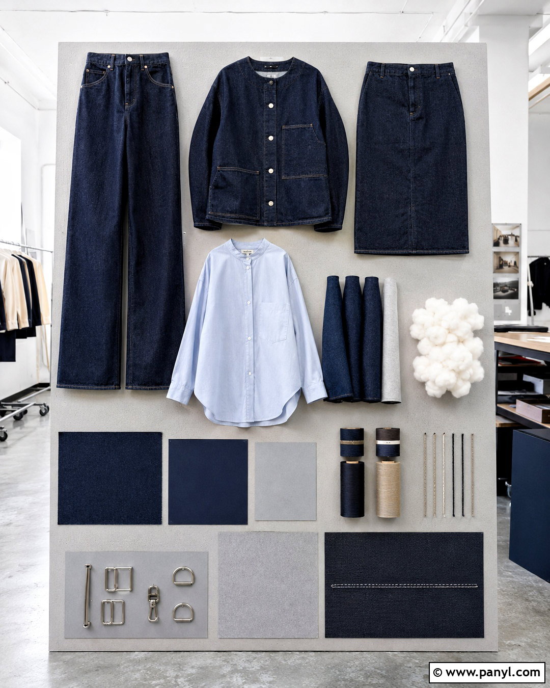 Minimalist Denim Board - 20 denim inspiration board ideas