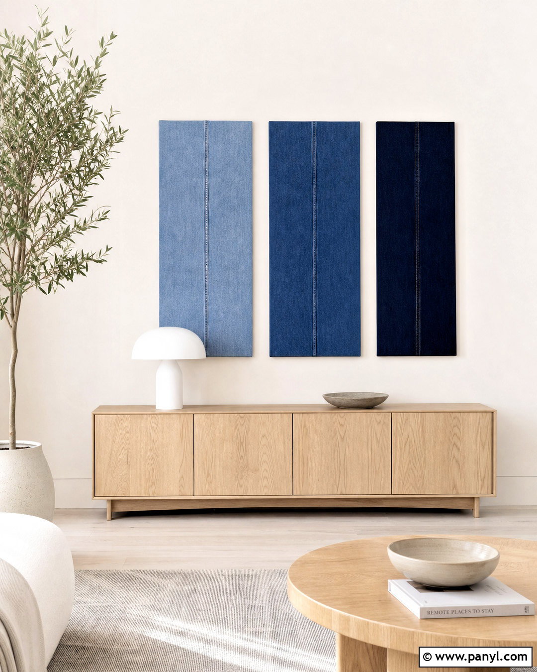 Minimalist Denim Canvas Wall - 20 jeans wall ideas