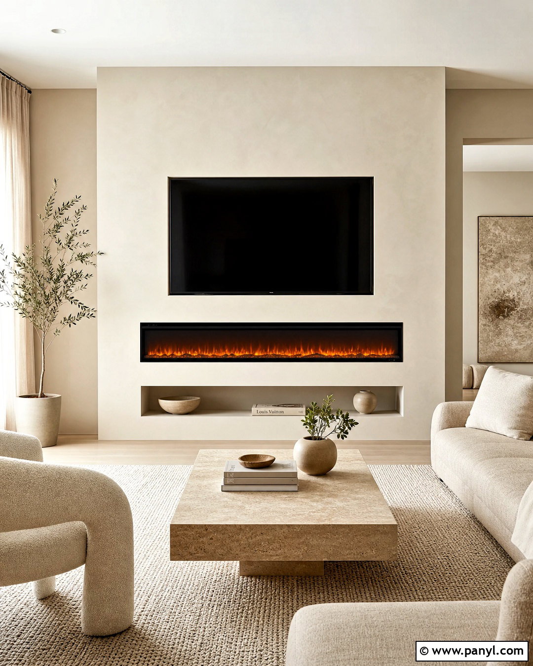 Minimalist Electric Fireplace With TV - 20 electric fireplace ideas with tv ideas
