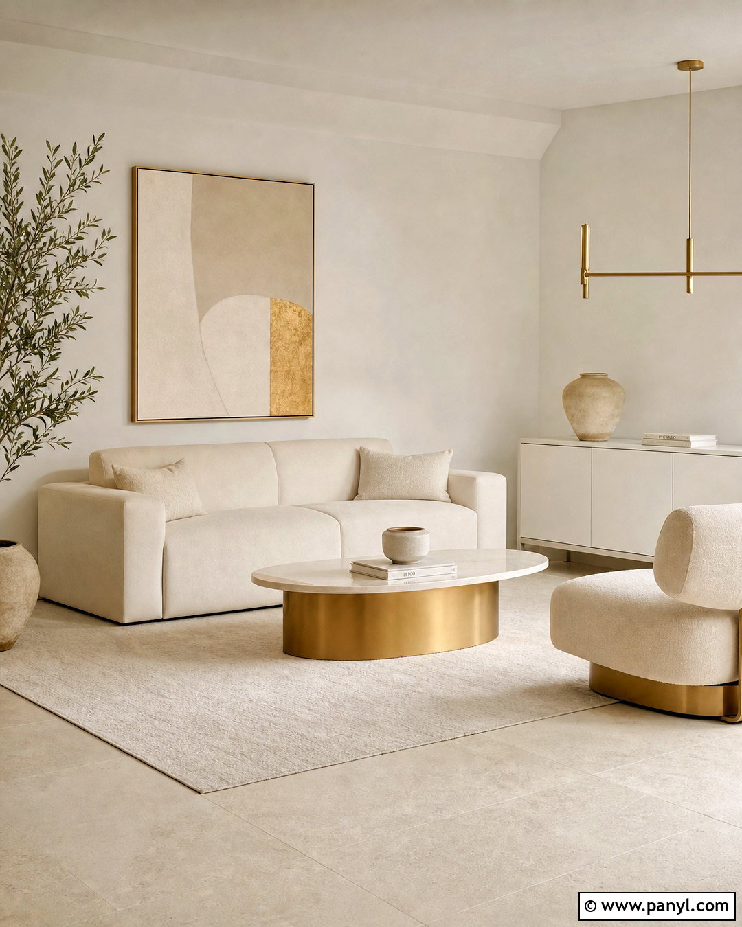Minimalist Gold And White Living Room - 20 gold and white living room ideas